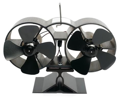 BTYQKZVPM,Stove Fan,Fireplace Stove Fans, TOP Heat Powered Wood Stove Fan Twin Fireplace Fan 8 Blades Stove Fans Log Burners Fan Silent Wood Burning Fan