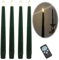 LS-LebenStil LED 3D Stabkerzen 4´er Set Grün Winter-Grün Winter-Grün 26cm Echtwachs mit Dimmer Timer Fernbedienung flackernde flammenlose Kerze Tafelkerze Spitzkerze