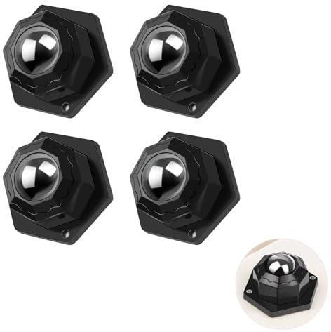 Wheels for Furniture,8 Pcs Ball Castors Heavy Castors Flat Wheels for Gluing 200 kg Self-Adhesive Strong Roller Wheel for Furniture Storage Box Rubbish Bin Kitchen Utensils Appliances