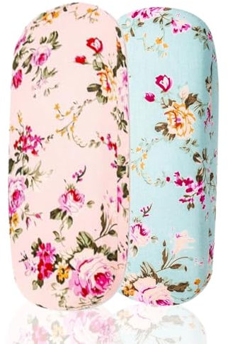 Bdfgh Confezione da 2 custodie per occhiali da donna, custodia rigida per occhiali da vista, motivo floreale, custodia per occhiali da sole sottile personalizzata portatile per uomini, donne e