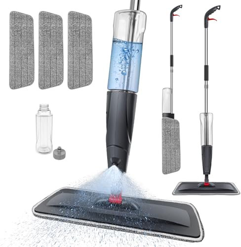 Microfibre Spray Mop for Floor Cleaning, Microfiber Spray Mops for Cleaning Floors with 700ML Large Refillable Bottles, 1Pcs Replacement Washable Pads, 360°Rotatable, Wet & Dry Use, for Laminate