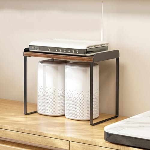 Desktop Media Stand, Small Desktop Rack for HiFi Audio Equipment, Mini Audio Component Rack, TV Stand, Record Player, Entertainment Device Stand, Open Modern AV Cabinet(32.5*19.2*26.3cm/12.8*7.6*10.4i