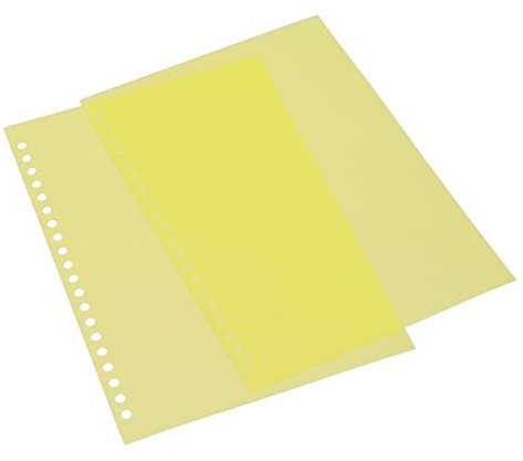 Matte Translucent A5 20 Hole PP Couvercle de en Plastique, 50pcs Présentation Reliure pour le Cahier, Rapport (Jaune)