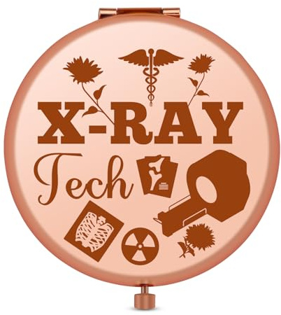 Radiology Tech gift Mirror Radiology Technologist Gift Radiography Graduation Gift for Radiologist Future X Ray Technician Graduation Retirement Gifts Rose Gold Makeup Mirror Nurses Week Gifts