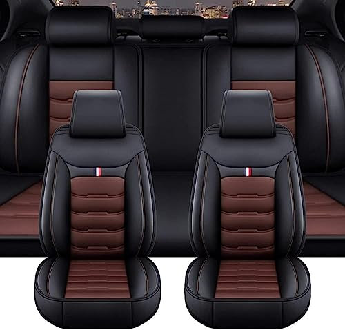 Auto Sitzbezüge Für Opel Astra J Astra K Astra H Astra G Astra-H Sri Astra J Sports Tourer, Autositzbezüge Leder，Wasserdicht, Atmungsaktiv, 5-Sitzer, Bequemes Fahren(Black Coffee)