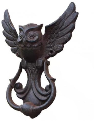 Tsudoku Heurtoir de Porte en Fonte de Hibou, Poignée de Porte Antique, Poignée de Porte de Cour