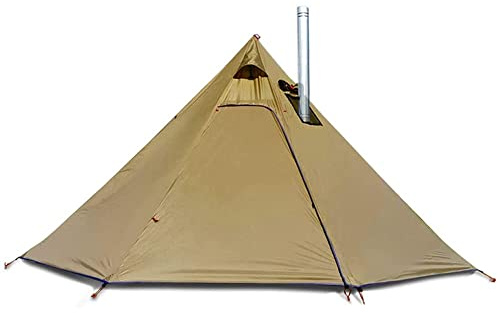 amid Tent Tipi Heiße Zelte mit Herdloch und Fenstern:Outdoor Camping Familie Tipi Zelt für 2-4 Personen