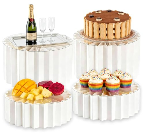 BORDEAG 4 supporti pieghevoli per torte a buffet, per matrimoni, compleanni, feste, caramelle