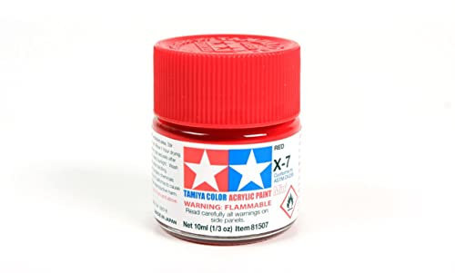Tamiya 81507 - Peinture Acrylique Mini, Brillant Rouge Flacon de 10 ML, X-7