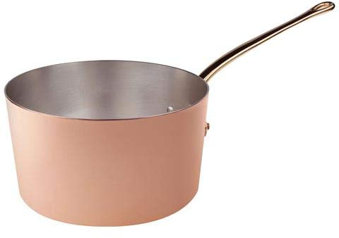 Pentole Agnelli ALCU105F10 Cacerola alta de cobre estañado con 1 manija, 10 cm