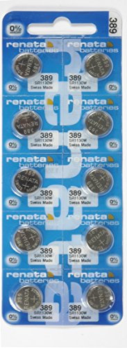 Renata / Swatch Group - Pila bottone ossido d'argento 389 RENATA 1.55V 80mAh - Blister x 1