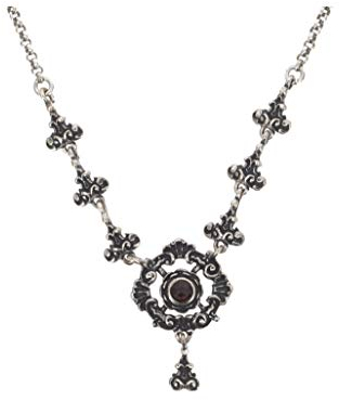 Gerry Eder Halskette 15.9017 Damen Collier Sterling-Silber 925 Trachtenschmuck Rot Granat 47 cm