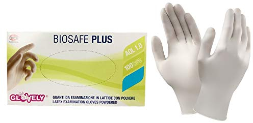 Ro.ial. - Guanti in lattice, talcati, taglia L, 100 guanti inclusi
