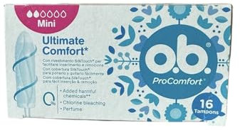 O.B.Pro Comfort Size Mini Tampons 16 Pads