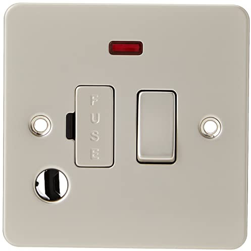 Knightsbridge Fpav6300fpavl Assiette Plate 13 A commuté Spur Fusionné unité avec néon et Flex Prise de Courant – Pearl