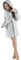 CelinaTex Korfu Damen Bademantel mit Kapuze XL grau Sherpa Fleece Morgenmantel kurz Saunamantel