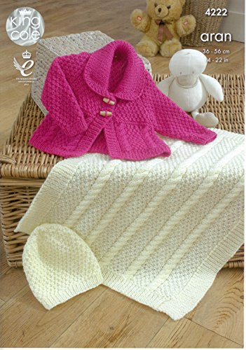 King Cole 4222 Strickmuster Babyjacke, Decke und Mütze zum Stricken Comfort-Aran