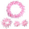 CISMARK Hawaiianische Luau Blume Leis Jumbo Halskette Armbänder Stirnband Set - Pink - Einheitsgröße
