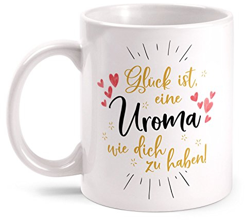 Fashionalarm Tasse Glück ist eine Uroma wie dich zu haben - beidseitig bedruckt | Geburtstag Geschenk Idee Urgroßmutter | Du bist die Beste, Farbe:weiß