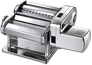MARCATO Made in Italy Atlasmotor 110V Electric Pasta Machine, Chrome Steel. Set Includes Atlas 150, handcrank, clamp, Pastadrive Motor, and Instruction Manual