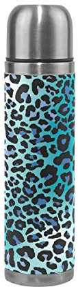 Eslifey Bouteille d'eau isotherme en acier inoxydable Motif léopard Bleu