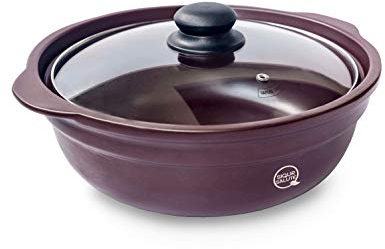 SIQUR SALUTE Pentola Casseruola in Ceramica 100% Naturale Alcalina No Colesterolo Atossica Antiaderente Nichel Free (28 cm)