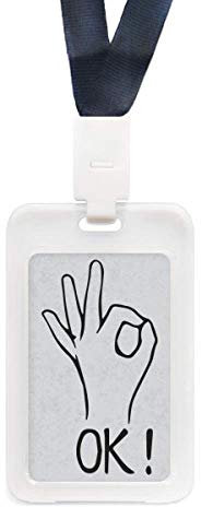 Nero OK Personalizzato Gesture Pattern Trasparente ID Porta Carta di Credito Protector Sleeve