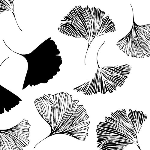 Tischdeko 20 Stück Serviette Cocktail Ginkgo schwarz weiß Baum