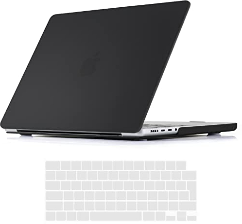 iNeseon Case Compatible with 2021-2024 Macbook Pro 16 inch M4 M3 M2 M1 Pro/Max A3186 A3403 A2991 A2780 A2485 with Touch ID, Plastic Hard Shell Protective Cover and Keyboard Cover, Black