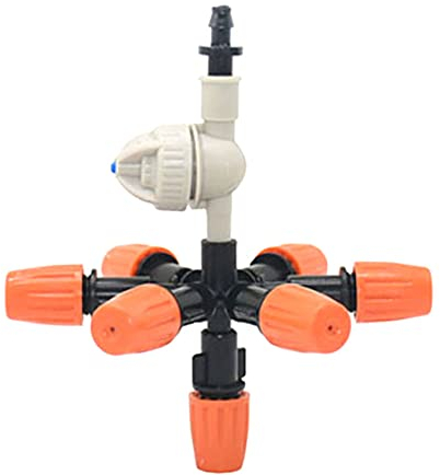 bzcemind 1 stücke Orange Kreuz Nebel Sprinkler Anti Tropfen Nebeldüse Multi-Nebeldüsenspray mit Stachelgewinde Stecker,Barb×B