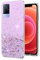 Custodia per Vivo V21 5G Silicone Rosa, Effetto Glitter per Vivo V21 Cover Trasparente Brillante Morbida Sottile Case Regalo per Donne (Viola)