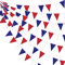 Pink Blume 32Ft Rot Blau Weiß Banner Party Dekorationen Stoff Wimpel Dreieck Flagge Girlande für Patriotische 4. Juli USA American Independence Labour National Day Graduation Union Jack Outdoor Decor