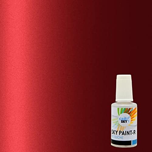 CARSKY Stylo retouche peinture carrosserie compatible avec Citroën ROUGE LUCIFER NACRE EKQ (flacon pinceau 20ml) + vernis brillant (flacon pinceau 20ml)