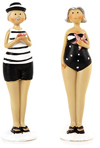 Logbuch-Verlag Mann und Frau Paar Figur schwarz-weiß Hochzeit Geschenk 16 cm kurios Deko Ehepaar