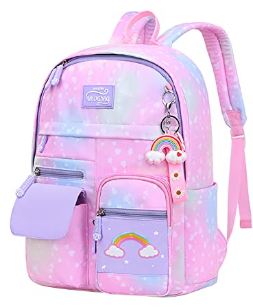 Amythe Kinderrucksack Mädchen,Rucksack Kindergarten,Schulranzen Mädchen 1-3. klasse, Leichte und Wasserdichte Nylon Schultasche für Kinder, 30 x 12 x 41 cm