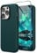 SURPHY Faux Leather Case Compatible with iPhone 14 Pro Case 6.1 inch, Premium PU Leather Case Cover (with Metallic Buttons & Microfiber Lining) for iPhone 14 Pro, Forest Green