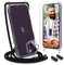 UYMO Handykette Hülle mit Band Für iPhone 14 6.1 - Necklace Transparent Handyhülle Case mit Schnur Abnehmbar,Schutzhülle zum Umhängen Kordel, Schwarz