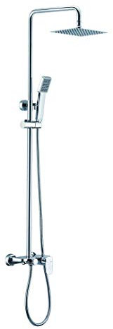 IMEX - Conjunto Monomando de ducha y bañera cromado -Columna de ducha extensible ajustable - Serie Liverpool - BDL007 Columna de ducha