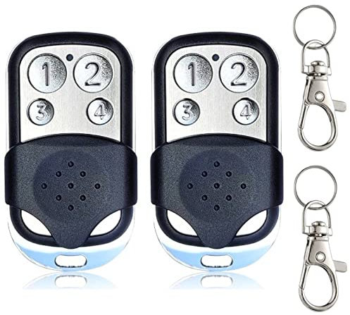 QSDIYRF Telecommande Portail Télécommande Porte de Garage 433,92 MHz Code Fixe Telecommande Copieuse Disponible avec 4 Canaux (1234 Boutons, Paquet de 2)