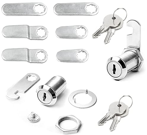 Dtoterul Serrure de Boîte aux Lettres 20 mm 2 Pièces Serrure de Boîte aux Lettres de 20 mm Serrure D'armoire Serrure de Meubles Serrure de Came D'armoire Livré avec 4 Plaques de Serrure Différentes