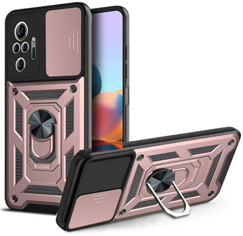 betterfon Handyhülle für Xiaomi Redmi Note 10 Pro | Stoßfest & Kratzfest | Mit Kameraschutz, Anti-Fingerabdruck & robustem Panzerschutz-Design | Rosegold