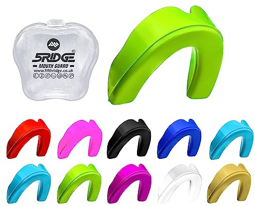 Mundschutz Gum Shield - Professioneller Mundschutz Slim Fit mit Tasche für Kontaktsport, Rugby, Kampfsport, Judo, Karate, Rugby, MMA, Boxen, Hockey, Fußball (Papageiengrün, Junior(<11))