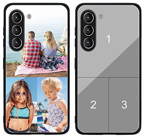 MXCUSTOM Personalisierte Handyhülle für Samsung Galaxy S23 5G, Benutzerdefiniert Kratzfest Gehärtetes Glas Weicher Stoßfänger Hülle mit Eigenem Foto Bild Text Individuelle Schutzhülle(GHS-TMP048)