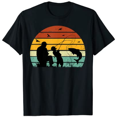 Angler TShirt Papa Sohn Männer Hecht Kinder Spruch Vater T-Shirt
