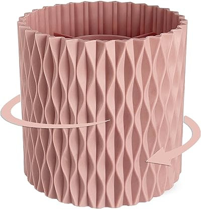 Lebenrich Porte-stylo rotatif pour bureau, 5 fentes, fournitures et accessoires de bureau esthétiques pour femmes et filles, pour accessoires artistiques, bureau, maison, rose unique