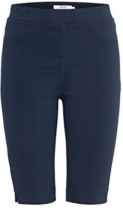 OXMO OXDITRINE Damen Chino Shorts Radlerhose Knielange Hose aus Viskose elastischer Bund Skinny-Fit, Größe:S, Farbe:Copenhagen Night (194020)