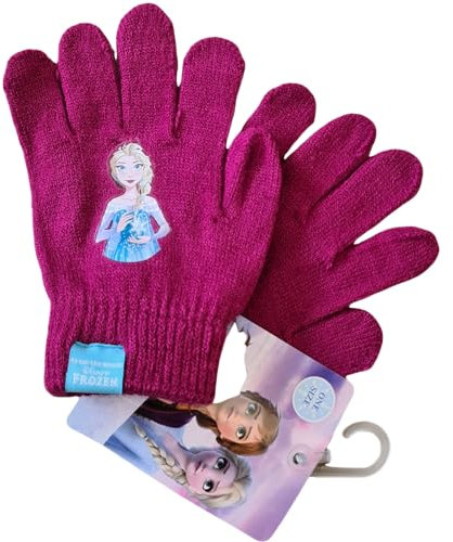 Winterhandschuhe für Kinder, 2 Stück, Winter, Unisex, Einheitsgröße (FROZEN Violett)