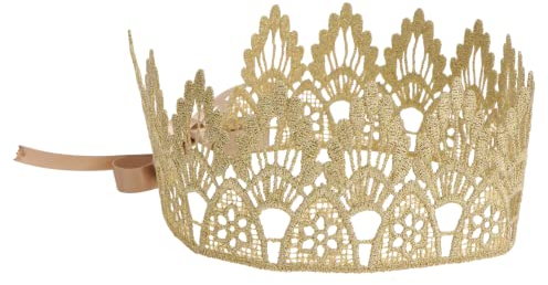 Amosfun 1stk Geburtstagskrone Goldene Spitzenkrone Haarschmuck Aus Strass Kopfbedeckung Mädchen Prinzessin Diademe Haarschmuck Für Frauen Kinder Stirnband Party Elastizität Baby Hut