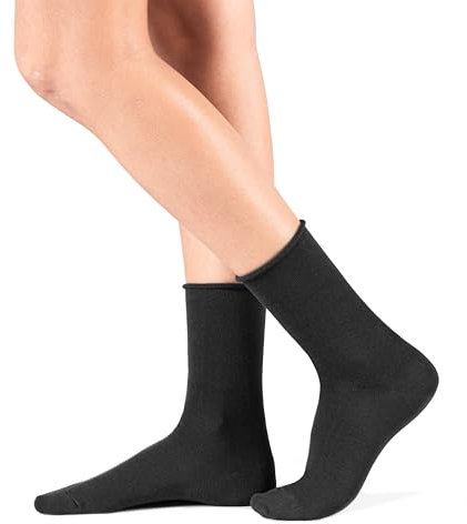 Ciocca Calze Corte Donna Sanitarie, In Caldo cotone, Elastico Taglio Laser non stringe [777/2_020_9_6]