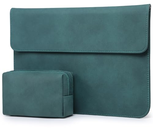 HYZUO 13 Pulgadas Funda para Ordenador Portátil Protectora Maletín de Bolsa para MacBook Air 13,6/13 M2 M1 A2681 2024-2018, MacBook Pro 13 M2 M1 A2686 2024-2016, con Bolsa Pequeña, Verde Oscuro-H